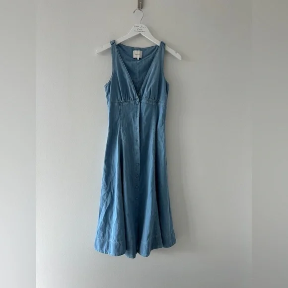 REFORMATION Sebastian Denim Midi Dress - Picture 8 of 12